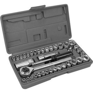 Performance Tool W1173 SAE/Metric 40-Piece SAE and Metric Socket Set,1/4" & 3/8"